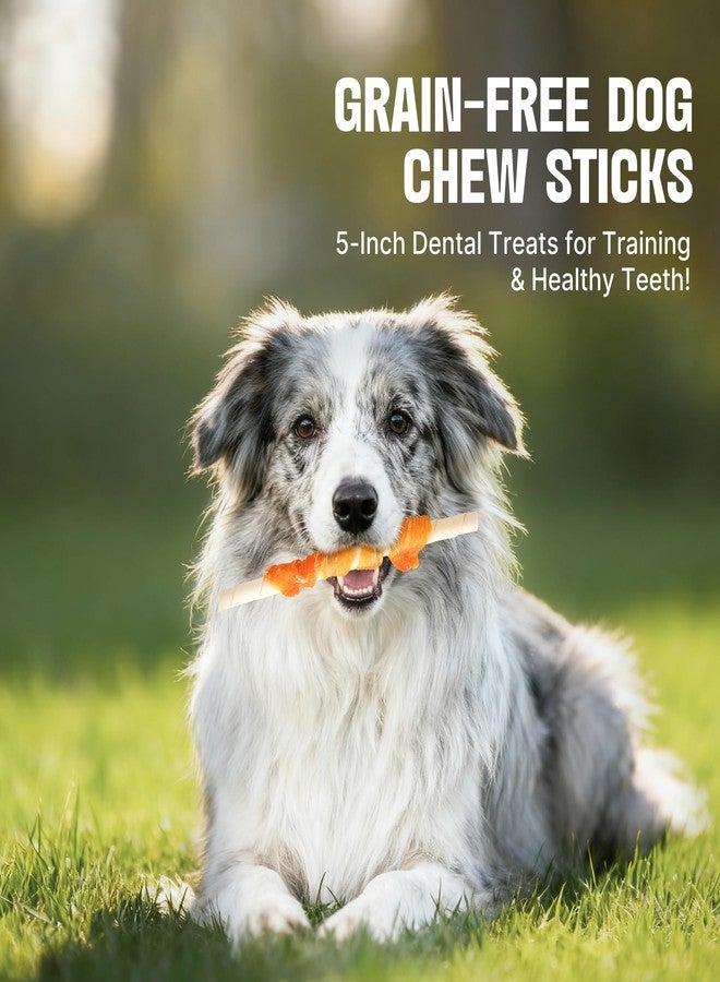 أم-بيتس مكافآت إم-بيتس للكلاب ملفوفة بالدجاج، 30 قطعة من أعواد المضغ المصنوعة من الجلد الخام، مكافآت تدريب الجراء، وجبات خفيفة للكلاب الصغيرة والمتوسطة الحجم. - Image 4